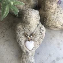 Load image into Gallery viewer, Heart Necklace on Silver Coloured Chain - מטפחות - כיסוי ראש - Aviva Lush tichels, head scarves, volumizers
