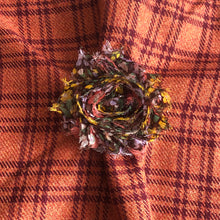 Load image into Gallery viewer, Pure Wool Burnt Orange and Brown Checked Scarf - מטפחות - כיסוי ראש - Aviva Lush tichels, head scarves, volumizers