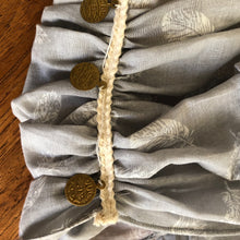 Load image into Gallery viewer, Soft Silver Half Scarf With Gold Coin Trim - מטפחות - כיסוי ראש - Aviva Lush tichels, head scarves, volumizers