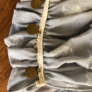 Soft Silver Half Scarf With Gold Coin Trim - מטפחות - כיסוי ראש - Aviva Lush tichels, head scarves, volumizers