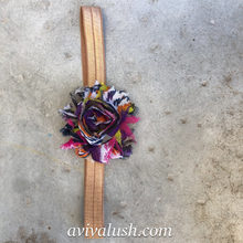 Load image into Gallery viewer, Single Multicoloured Flower Headband - מטפחות - כיסוי ראש - Aviva Lush tichels, head scarves, volumizers