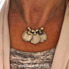 Load image into Gallery viewer, Rupee Necklace on Silver Coloured Chain - מטפחות - כיסוי ראש - Aviva Lush tichels, head scarves, volumizers