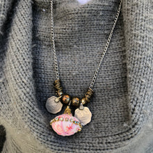 Load image into Gallery viewer, Pink Pendant Necklace With Rupee Coins - מטפחות - כיסוי ראש - Aviva Lush tichels, head scarves, volumizers