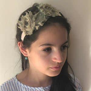 Three Flower Jade Headband - מטפחות - כיסוי ראש - Aviva Lush tichels, head scarves, volumizers