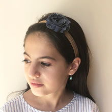 Load image into Gallery viewer, Single Denim Flower Headband - מטפחות - כיסוי ראש - Aviva Lush tichels, head scarves, volumizers