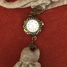 Load image into Gallery viewer, Taupe Fabric Watch Necklace - מטפחות - כיסוי ראש - Aviva Lush tichels, head scarves, volumizers
