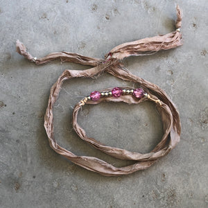 Pink Beaded Bracelet - מטפחות - כיסוי ראש - Aviva Lush tichels, head scarves, volumizers