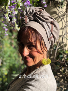 Variation of Twin Fabric Mushroom and Soft Floral Scarf - מטפחות - כיסוי ראש - Aviva Lush tichels, head scarves, volumizers