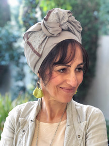 Twin Fabric Mushroom and Soft Floral Scarf - מטפחות - כיסוי ראש - Aviva Lush tichels, head scarves, volumizers