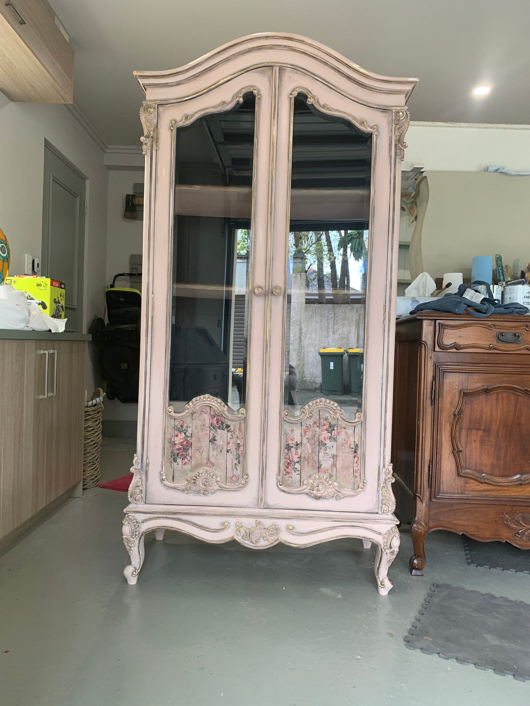 French style armoire display cabinet