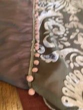 Load image into Gallery viewer, Variation of Four Fabric Pink Velvet and Chiffon Tasseled Scarf