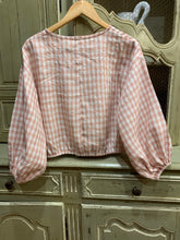 Load image into Gallery viewer, Cropped Blouse in Pink Salmon Check